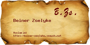 Beiner Zselyke névjegykártya